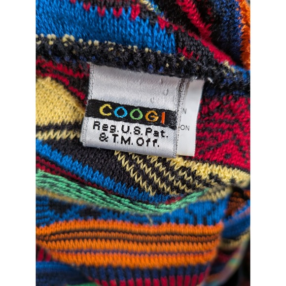 Coogi Sweater Mens XXL 2XL Light Multicolor 3D Knit Cotton Vintage 90s Australia - Picture 7 of 12